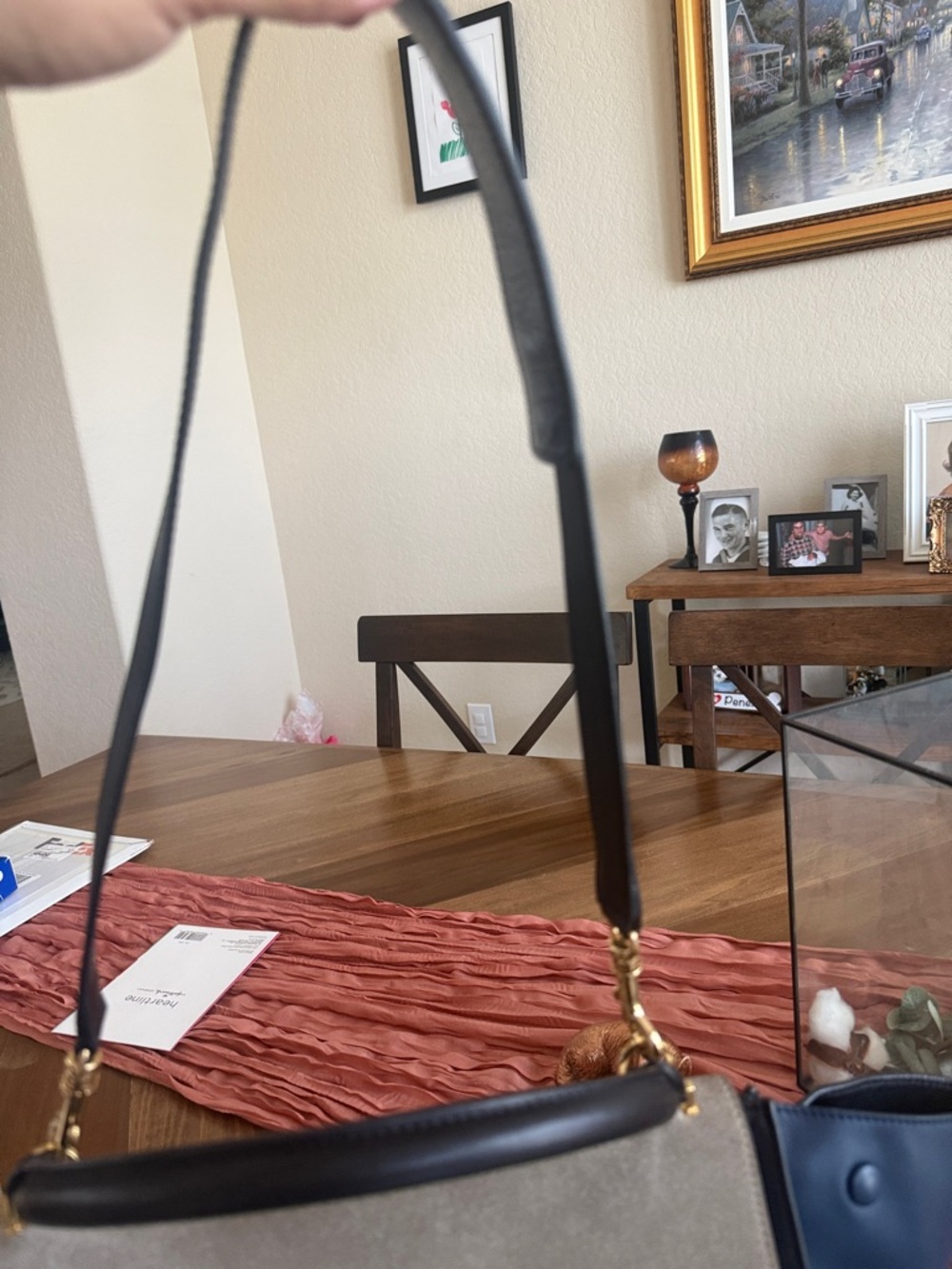 Céline Trapeze Shoulder Bag in Taupe, Navy Blue, and Black - Picture 12 of 14